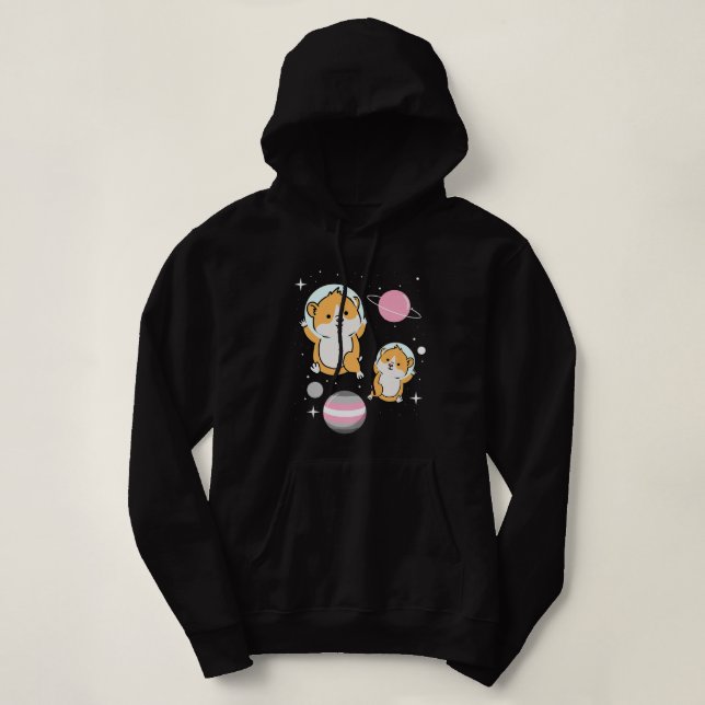 Pull À Capuche Fierté démigirl de l'astronaute Hamster (Design devant)