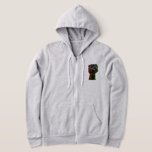Pull À Capuche fierté noire drapeau rouge vert poing panafricain