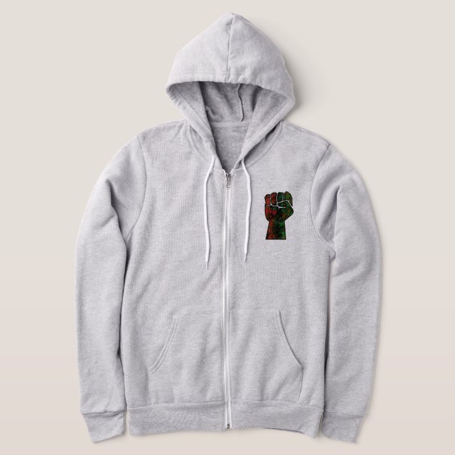 Pull À Capuche fierté noire drapeau rouge vert poing panafricain  (Poser)