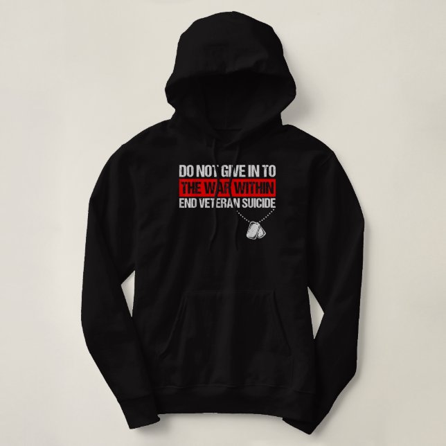 Pull À Capuche Fight against Vétéran Suicide Awareness Ptsd Veter (Design devant)