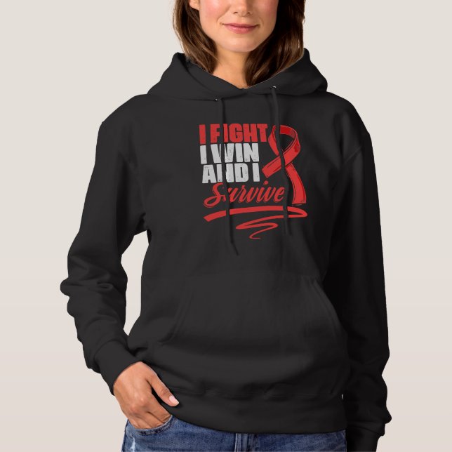 Pull À Capuche Fight Win Stroke Survivor Red Ribbon Stroke Awaren (Devant)