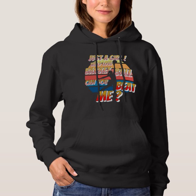 Pull À Capuche Fille aime Basketball âme, drôle athlète humour (Devant)