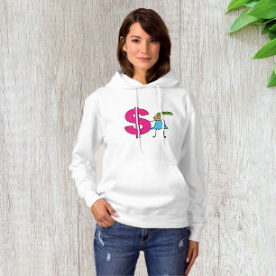 Pull À Capuche Fille Avec Un Panneau Dollar
