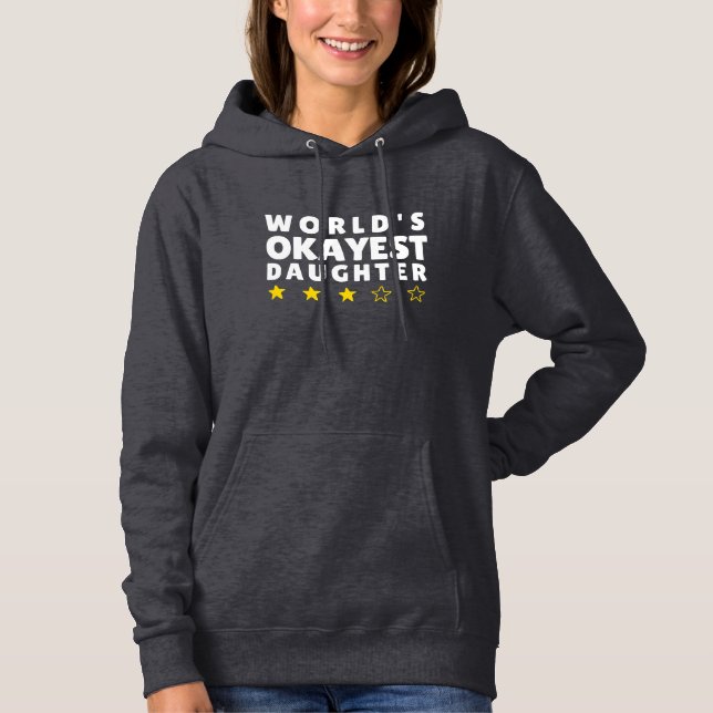 Pull À Capuche Fille Moyennement Géniale au Monde – Drôle  (Devant)