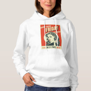 Pull À Capuche Fille Pin-Up Pop Art Vendredi Noir Rétro