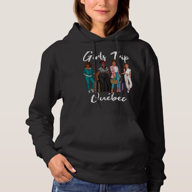 Pull À Capuche Filles Voyage Québec Pour Melanin Afro Black Vacan (Devant)