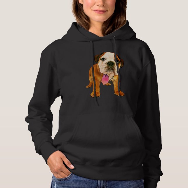 Pull À Capuche Filtre à peinture à l'huile mignonne Chien taureau (Devant)