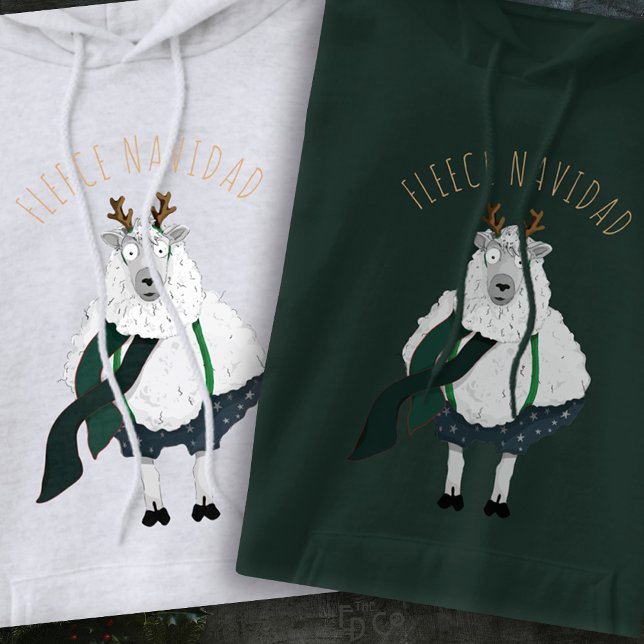 Pull À Capuche 'Fleece Navidad' Amusant Mouton Rigolo Dessin Anim (Créateur téléchargé)