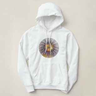 Pull À Capuche Fleur colorée lumineuse, fractale moderne abstrait