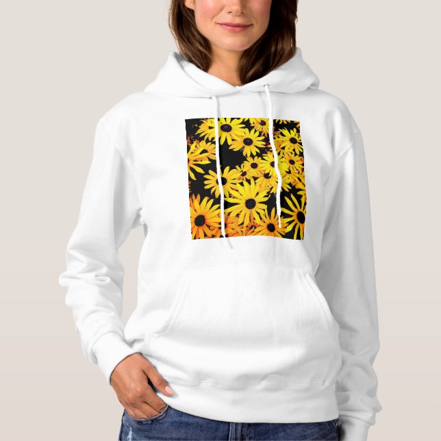 Pull À Capuche Fleur jaune et noire (Devant)