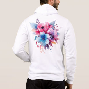 Pull À Capuche Fleurs à l'aquarelle conception florale