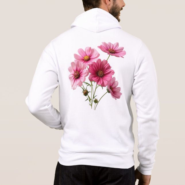 Pull À Capuche Fleurs de Cosmos Rose-23456 (Dos)