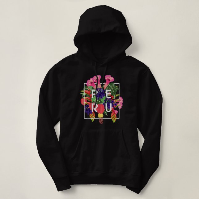 Pull À Capuche Fleurs de Pologne Word Art - Polska polonaise Prid (Design devant)