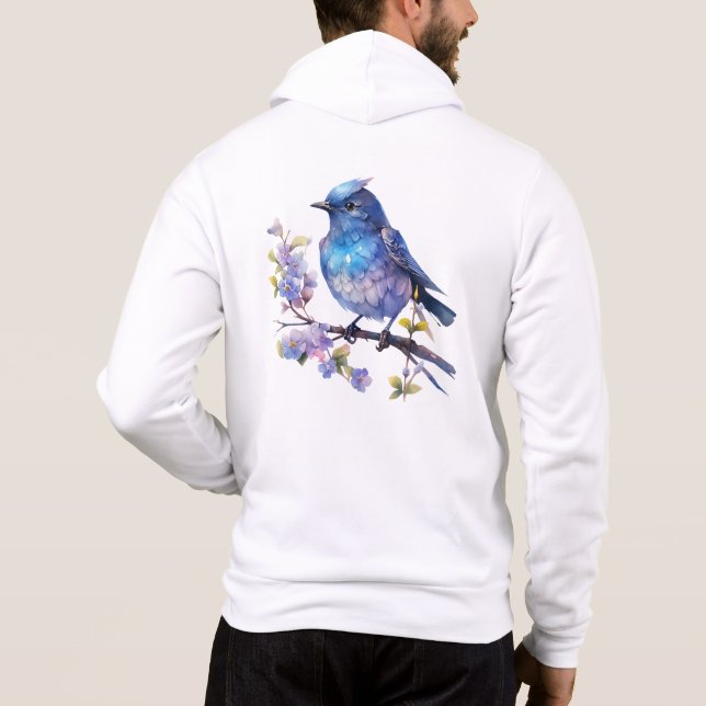 Pull À Capuche Fleurs d'oiseau de fée Clipart aquarelle-73611 (Dos)