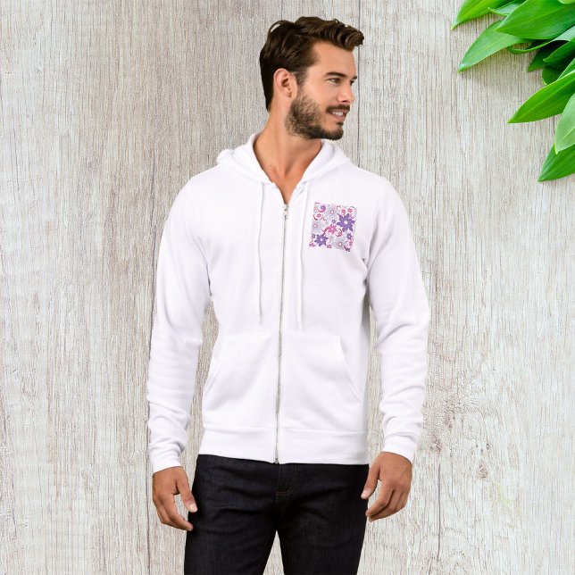 Pull À Capuche Flore Vibrante Motif Floral Purple Rose Fleurs Ble (Créateur téléchargé)