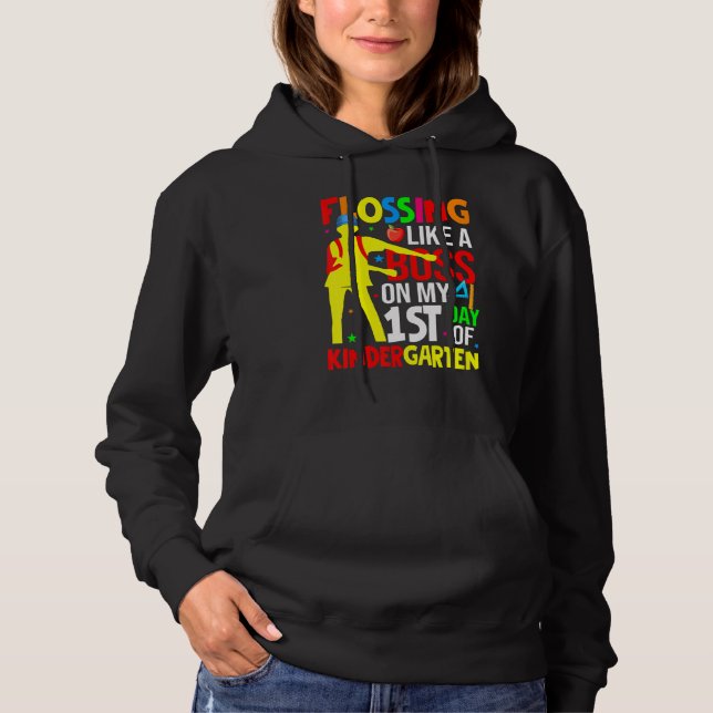 Pull À Capuche Flossant Comme Un Patron Lors De Mon Premier Jour  (Devant)