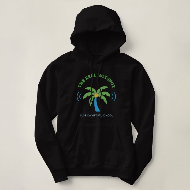 Pull À Capuche FLVS, Le vrai point chaud, Femme Noir (Design devant)