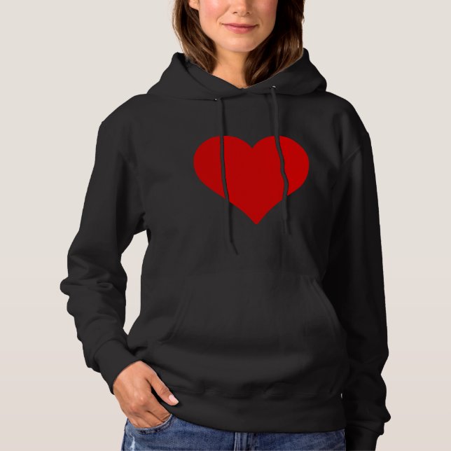 Pull À Capuche Forme de cœur rouge amour classique minimalisme (Devant)