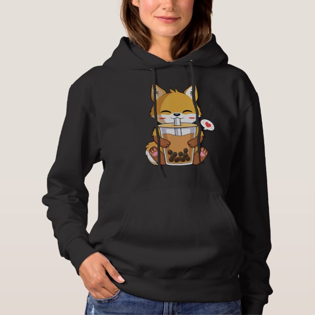 Pull À Capuche Fox Boire Boba Bubble Tea Lover (Devant)
