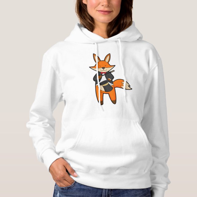 Pull À Capuche Fox comme Magicien avec baguette magique et Casque (Devant)