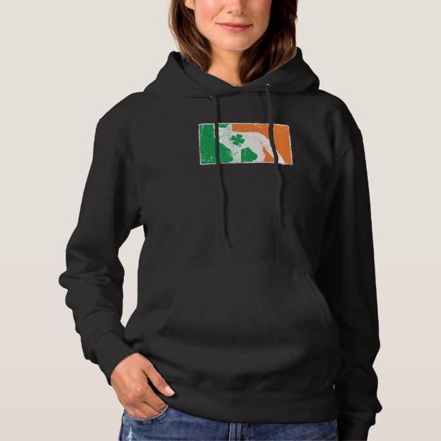 Pull À Capuche Fox St Patrick's Day Irish Flag C Distressed (Devant)