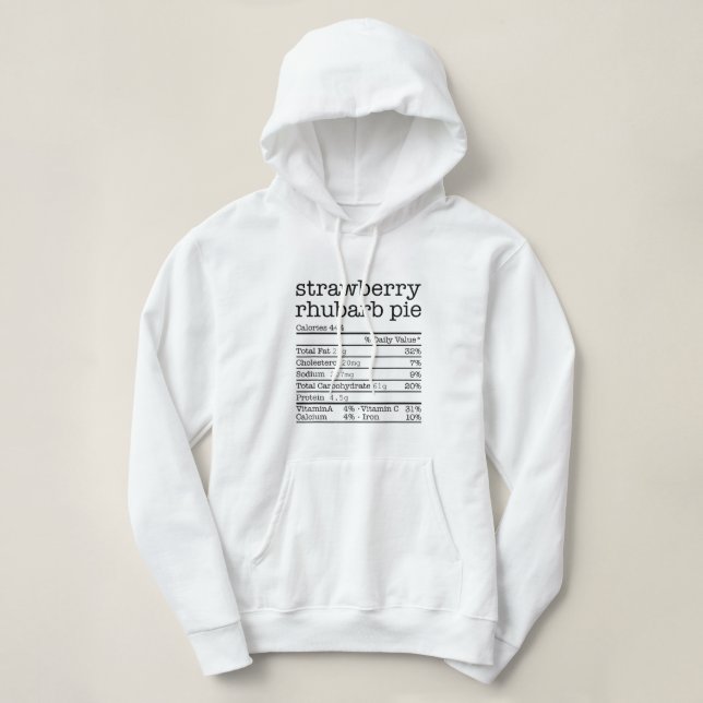 Pull À Capuche Fraise Rhubarb Pie Nutrition Fact Thankgiving (Design devant)