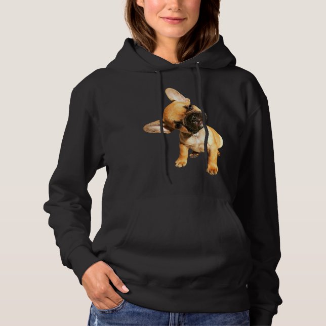 Pull À Capuche Français Bulldog mignon Tête tri Mélange (Devant)