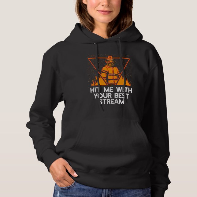 Pull À Capuche Frappez-moi avec votre meilleur flux  Humour de po (Devant)