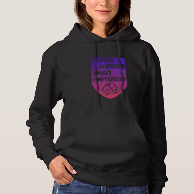 Pull À Capuche Frappez plus fort que le champion de boxe de motiv (Devant)