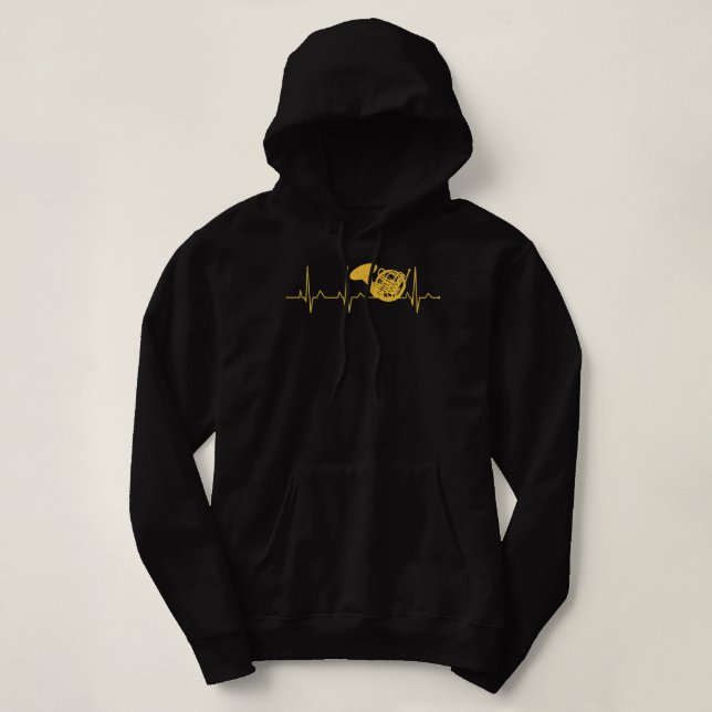 Pull À Capuche French Horn Music Amour Heartbeat French Horn4 (Design devant)