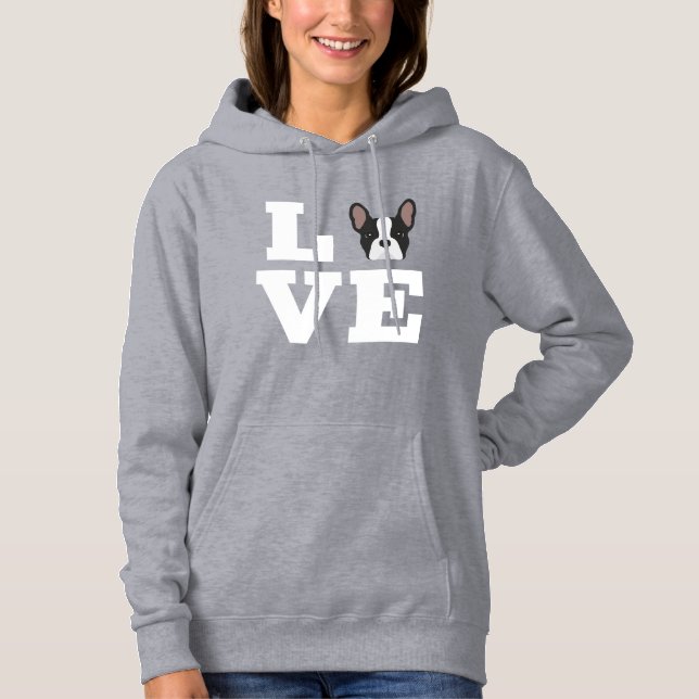 Pull À Capuche Frenchie Love French Bulldog (Devant)