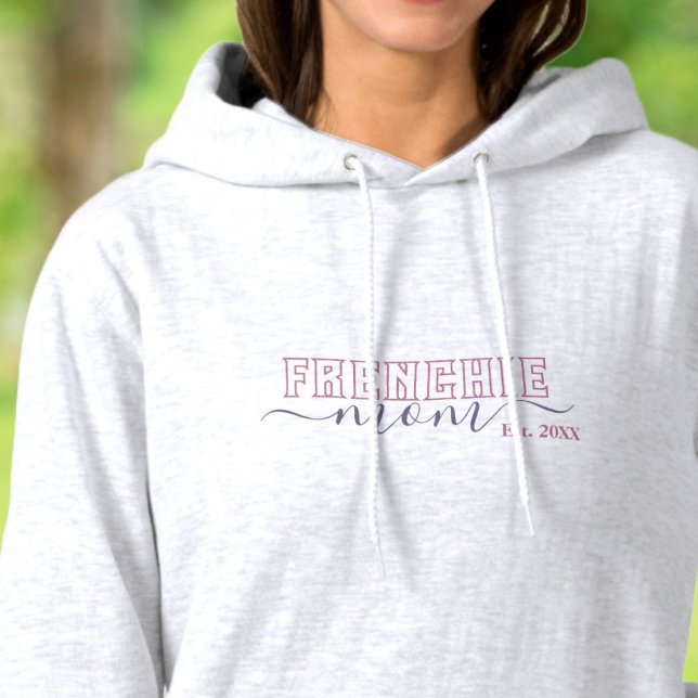 Pull À Capuche Frenchie Maman Varsity Script Établie (Créateur téléchargé)