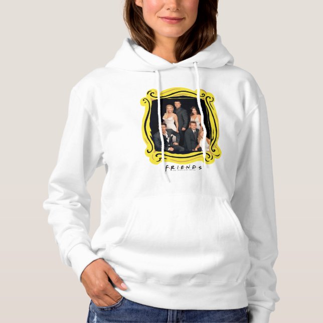 Pull À Capuche FRIENDS™ | Groupe en tenue de soirée noir et blanc (Devant)