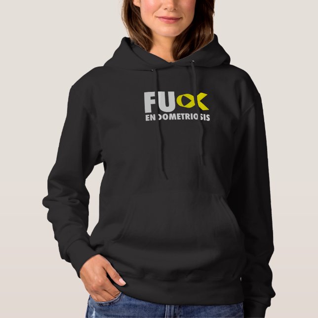 Pull À Capuche Fu Endometriose Ruban jaune - Endometriose (Devant)