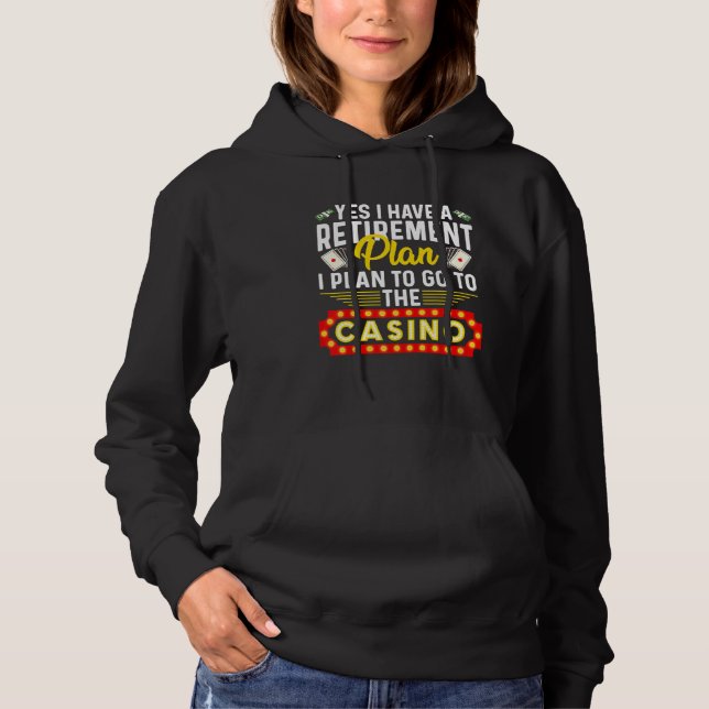 Pull À Capuche Funny Casino Pour Hommes Femmes Cool Retraite (Devant)