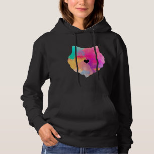 Pull À Capuche Funny Poméranien Coeur Chien Art Aquarelle