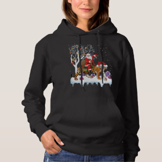 Pull À Capuche Funny Xmas Éclairage Arbre Père Noël équitation Ti