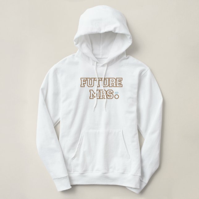Pull À Capuche Futur cadeau de mariage pour Mme la mariée, fiancé (Design devant)