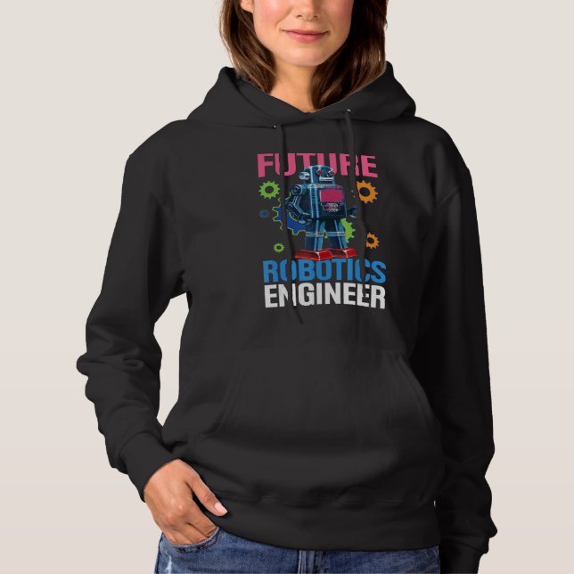 Pull À Capuche Futur ingénieur en robotique (Devant)