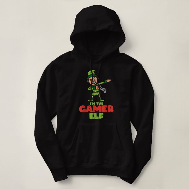 Pull À Capuche Gamer Elf Dab Noël Famille Garçons Enfants Hommes (Design devant)