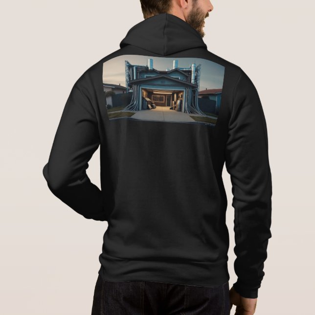 Pull À Capuche Garage Tech Upgrade men black Bella hoodie back (Dos)