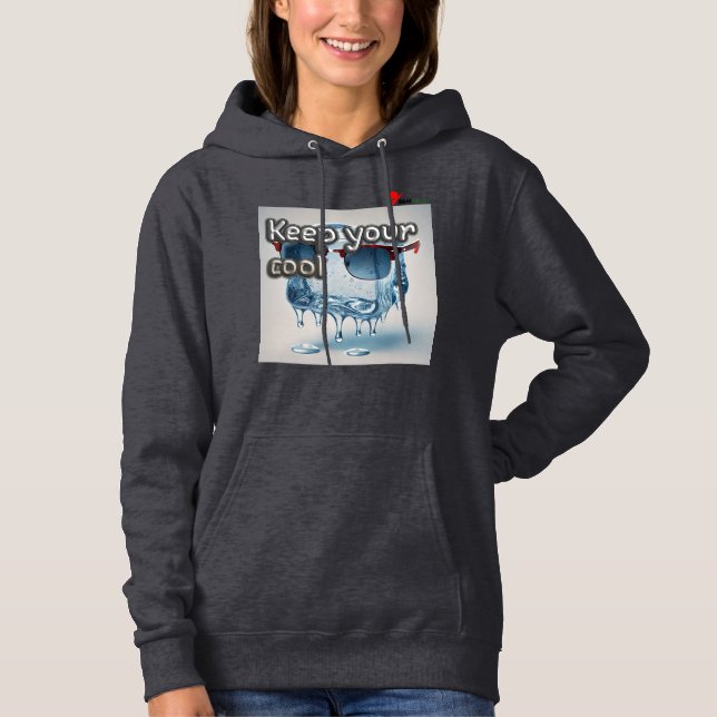 Pull À Capuche Gardez Votre Calme Cube de Glace Lunettes de Solei (Devant)