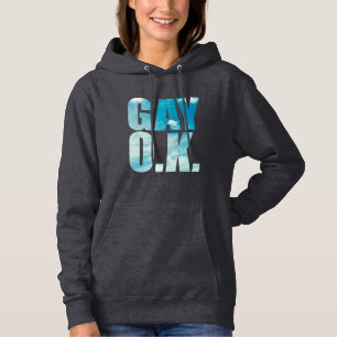 Pull À Capuche GAY OK style hipster nuageux