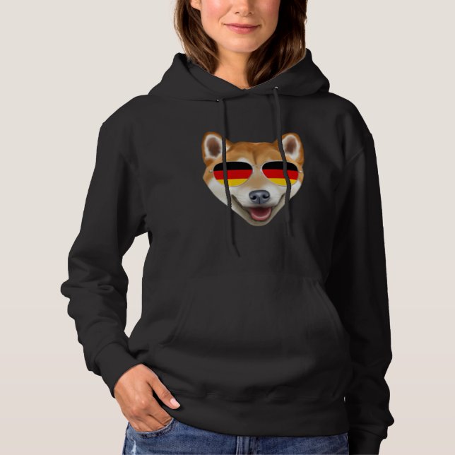 Pull À Capuche German Flag Shiba Inu Dog Germany Pocket (Devant)