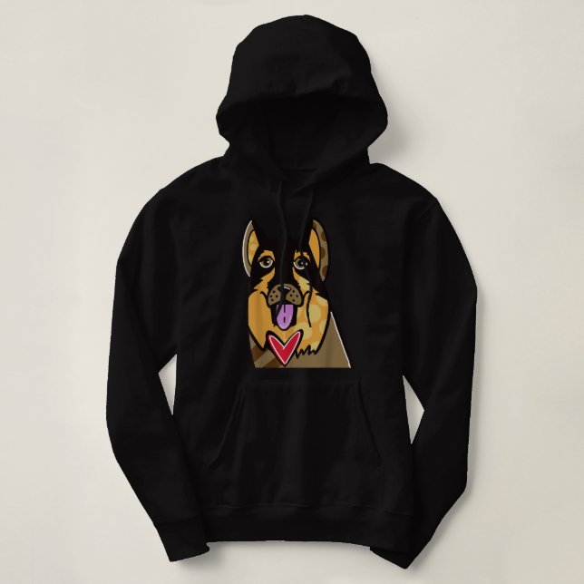 Pull À Capuche German Shepherd Cute Cartoon Dog Pop-Art Souvenir  (Design devant)