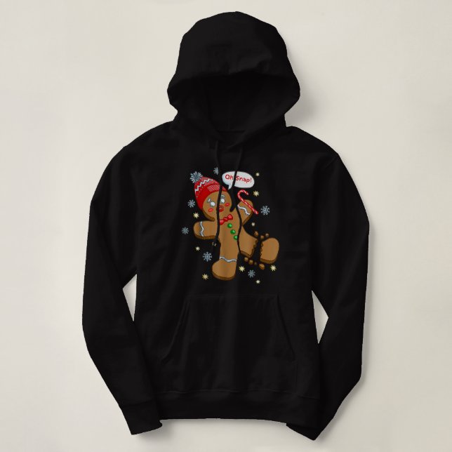 Pull À Capuche Gingerbread Homme Cookie X Mas Oh Snap Funny migno (Design devant)