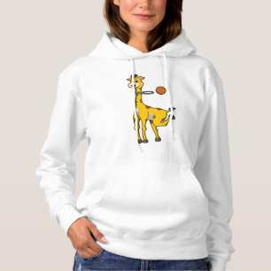 Pull À Capuche Girafe au basket-ball avec cerceau de basket-ball