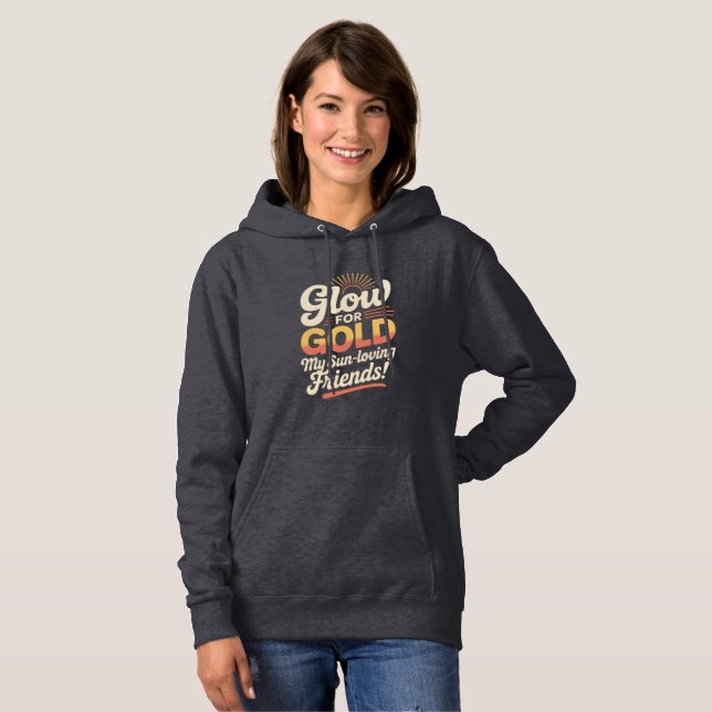 Pull À Capuche  Glow for Gold Retro Sun (Devant entier)