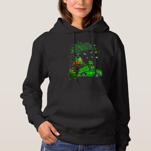 Pull À Capuche Gnome de tracteur drôle Jour de Saint-Patrick heur (Devant)