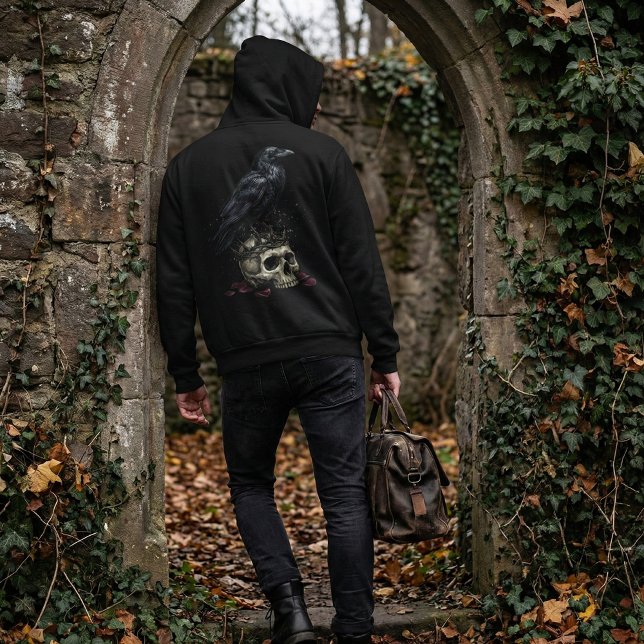 Pull À Capuche Gothic Raven Skull & Poison Vial Dark Fantasy (Créateur téléchargé)